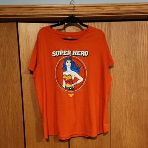 Women's DC Wonder Woman Orange T-Shirt, Size 2x